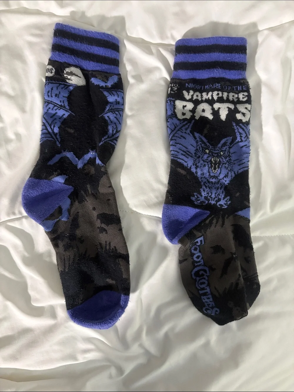 Nightmare of the Vampire Bats Crew Socks - Blue & Black